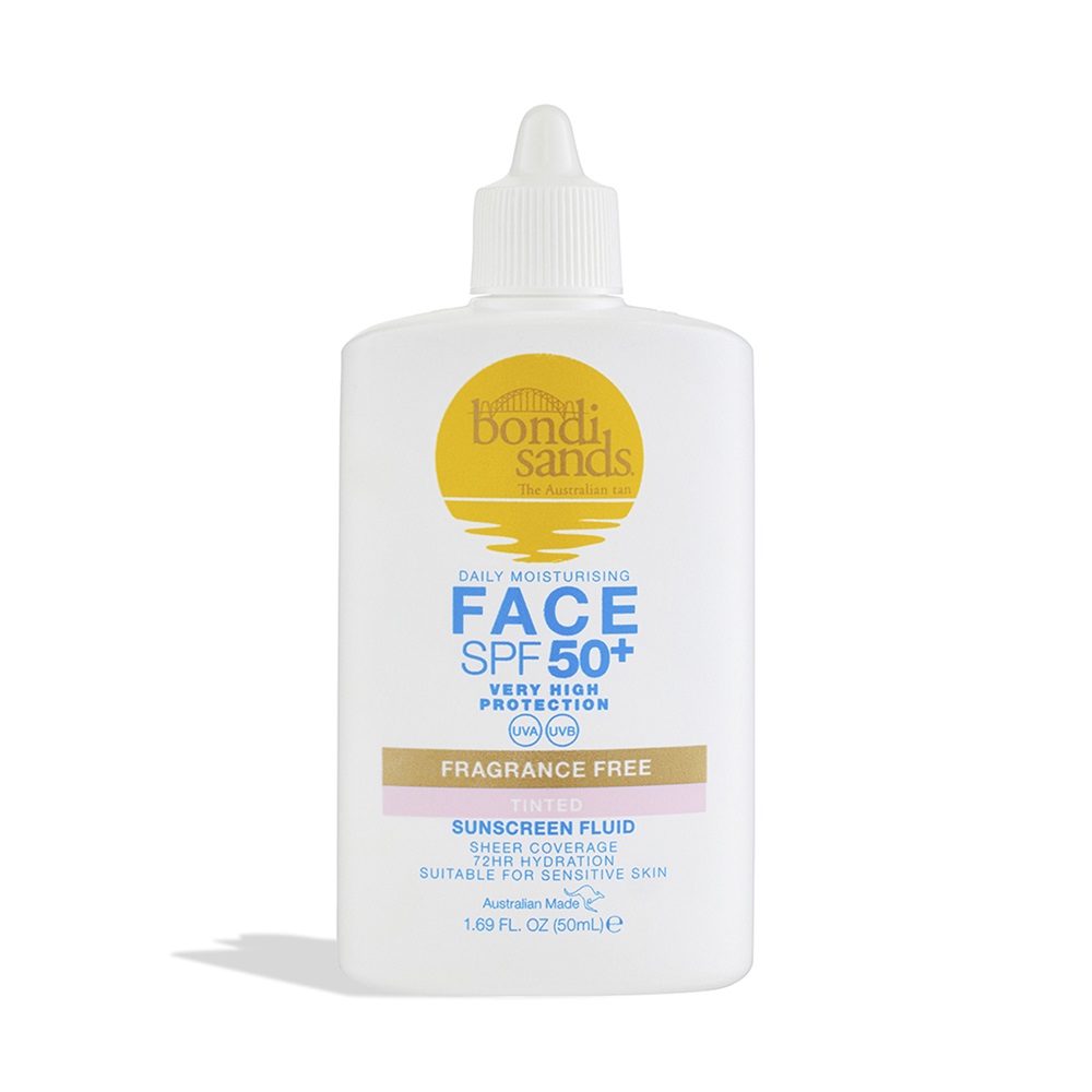 Fluid facial colorat pentru protectie solara cu SPF 50+, 50 ml, Bondi Sands