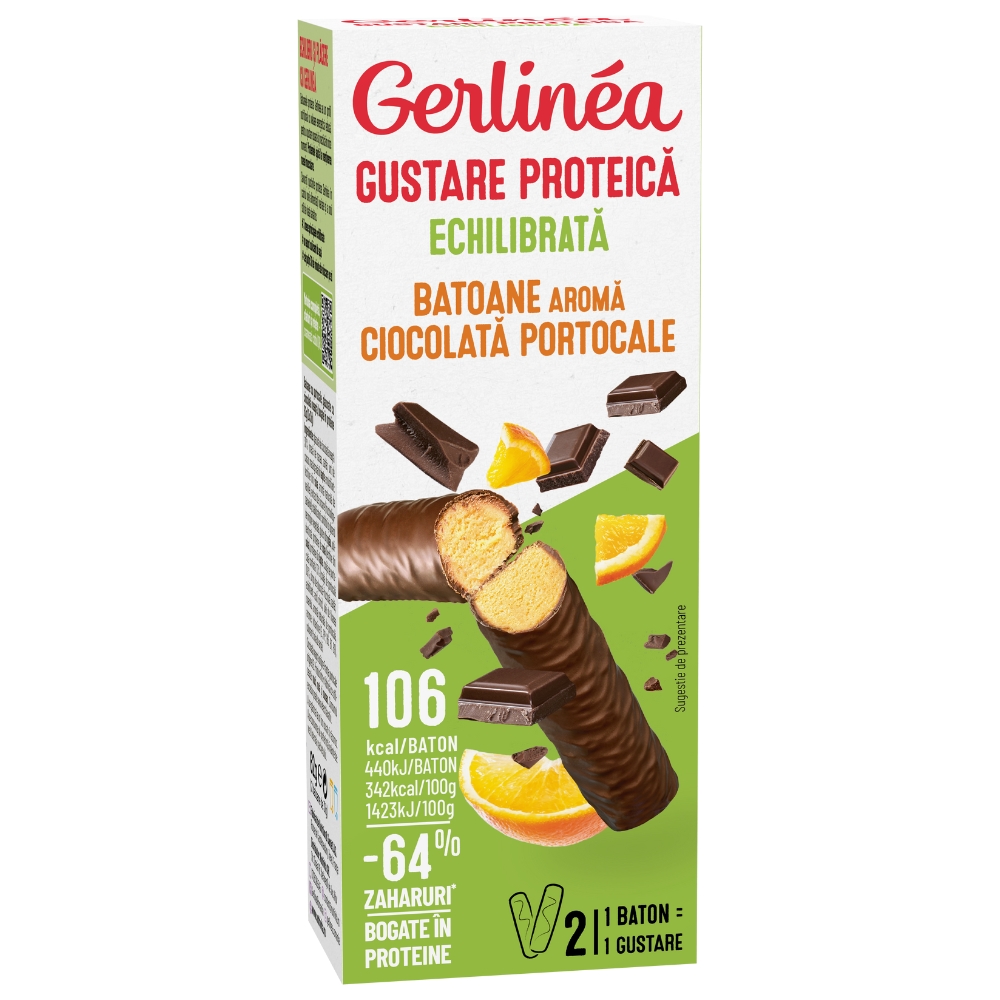 Batoane cu ciocolata si portocale mini pack, 62 g, Gerlinea