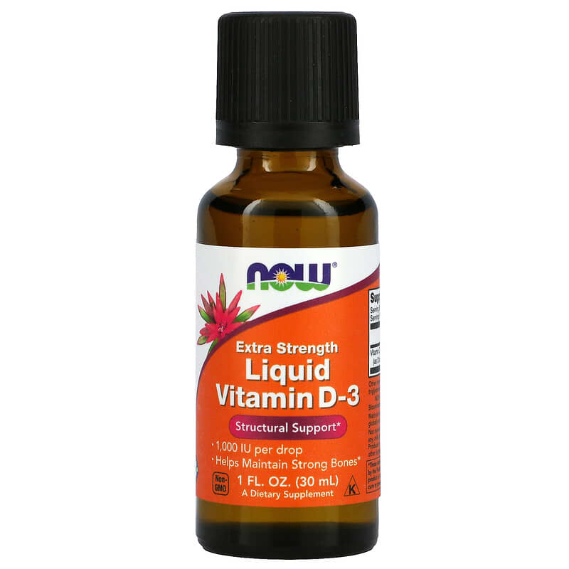 Vitamina D-3 Lichida Extra, 1000 UI/picatura, 30 ml, Now Foods