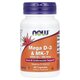 Vitamina D-3 Cu Vitamina K-2, 5,000 IU, 60 capsule vegetale, Now Foods 605372