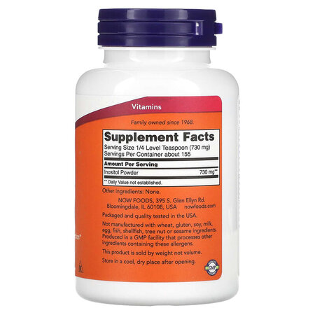 Supliment alimentar Inozitol Pulbere, 113 g, Now Foods 605411