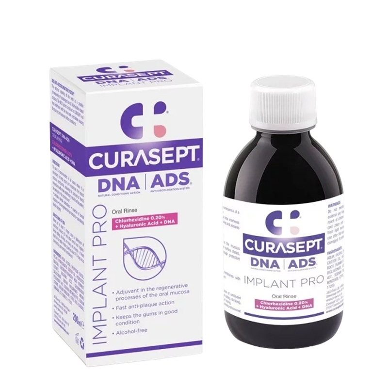 Apa de gura cu 0.20% clorhexidina Ads Implant Pro, 200 ml, Curasept