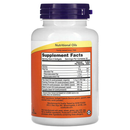 Omega 3-6-9, 1000 mg, 100 gelule moi, Now Foods 605479