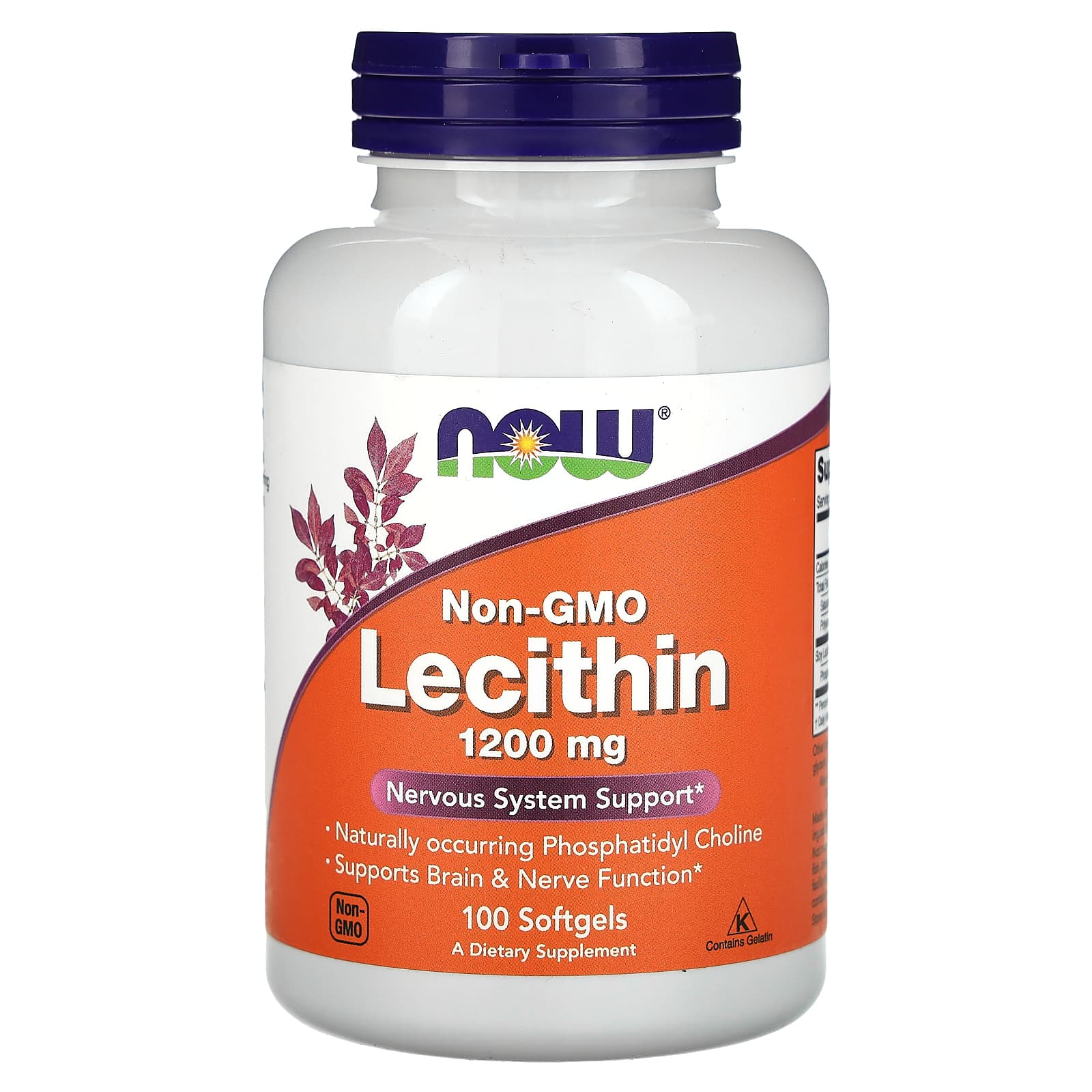 Lecitina din soia, 1200 mg, 100 gelule moi, Now Foods