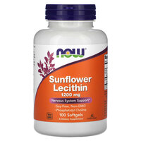 Lecitina din floarea soarelui, 1200 mg, 100 gelule moi, Now Foods