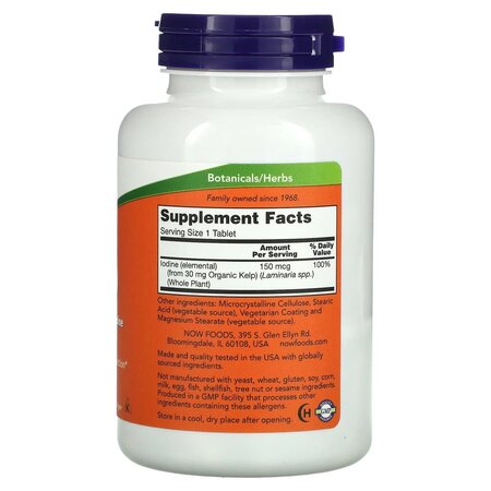 Kelp Iod Natural, 150 mcg, 200 tablete, Now Foods 605490