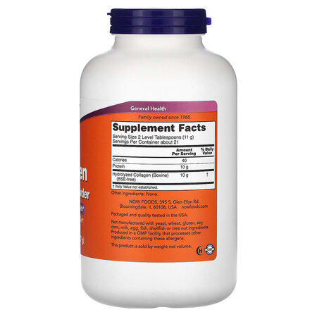 Peptide de colagen hidrolizat, 227 g, Now Foods 605524