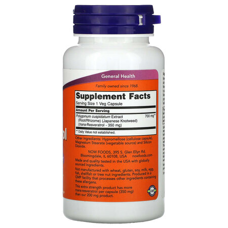 Resveratrol Forte, 350 mg, 60 capsule vegetale, Now Foods 605534