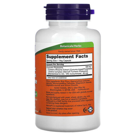 Turmeric Curcumin Phytosome cu Meriva, 60 capsule vegetale, Now Foods 605537