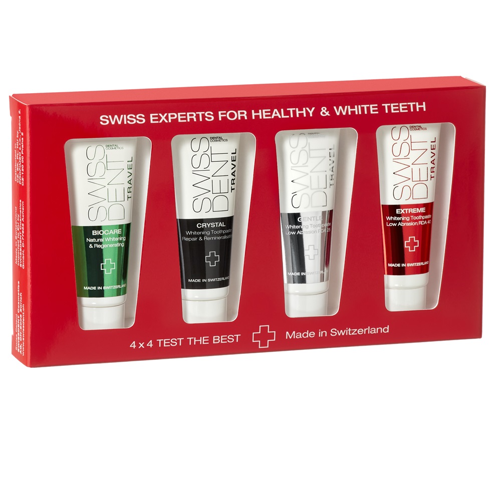 Set Pasta de dinti pentru albire Extreme+Gentle+Crystal+Biocare 4x10ml, Swissdent