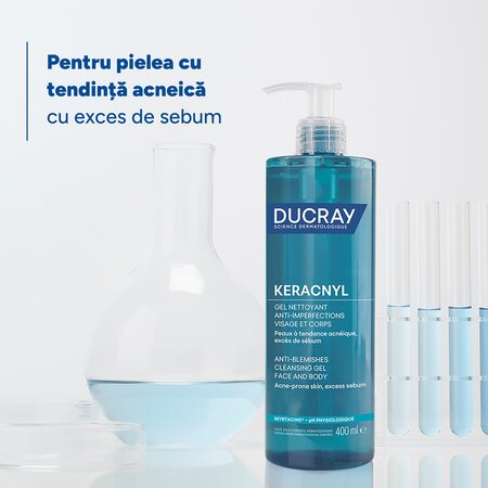 Gel spumant pentru pielea cu tendinta acneica Keracnyl, 400 ml, Ducray 731084