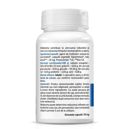 Melatonin Forte, 10 mg, 30 capsule vegetale, Zenyth 619254