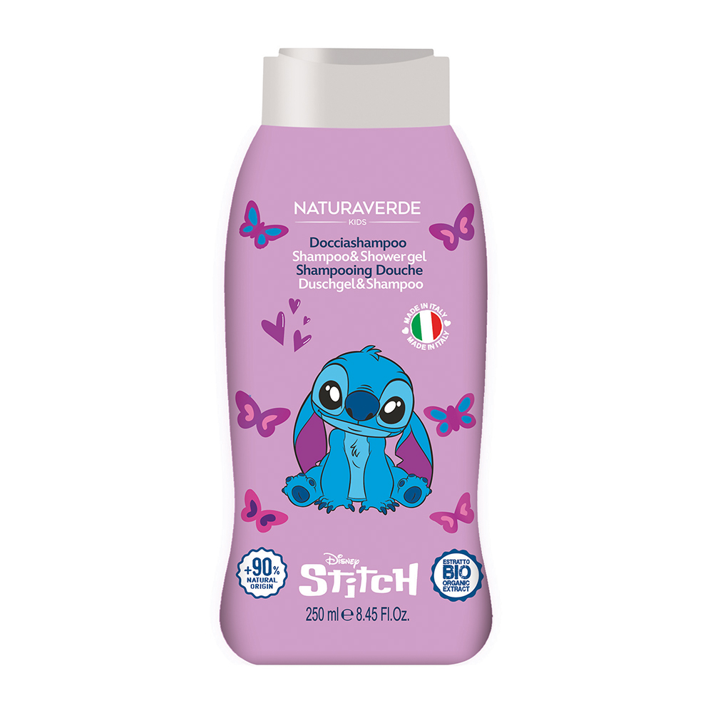 Sampon si gel de dus pentru copii Stitch, 250 ml, Naturaverde kids