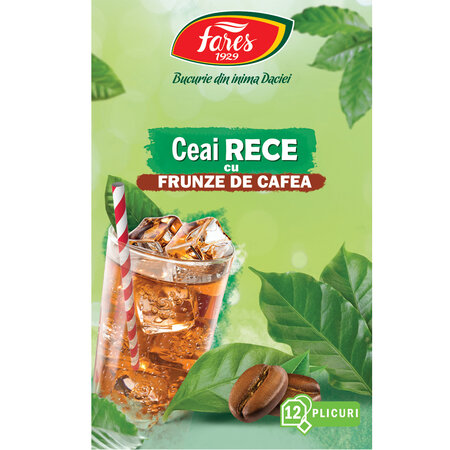 Ceai rece cu frunze de cafea-ceai, 12 plicuri, Fares 620937