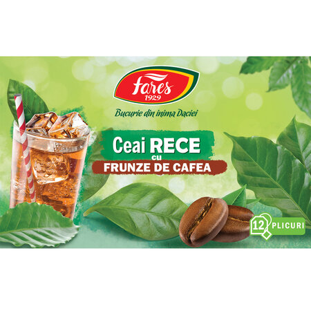 Ceai rece cu frunze de cafea-ceai, 12 plicuri, Fares 620936