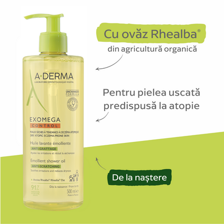 Ulei emolient  de dus Exomega Control, 500 ml, A-Derma 605747