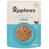 Hrana umeda pentru pisici cu file de ton si dorada in supa, 70 g, Applaws
