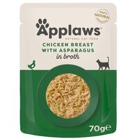 Hrana umeda pentru pisici cu piept de pui si sparanghel in supa, 70 g, Applaws