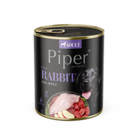 Hrana umeda pentru caini adulti cu carne de iepure si mar, 800 g, Piper