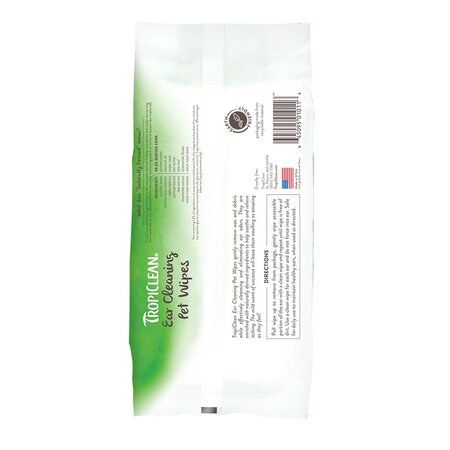 Servetele umede pentru curatarea urechilor pentru caini si pisici Grooming, 50 bucati, Tropiclean 606221
