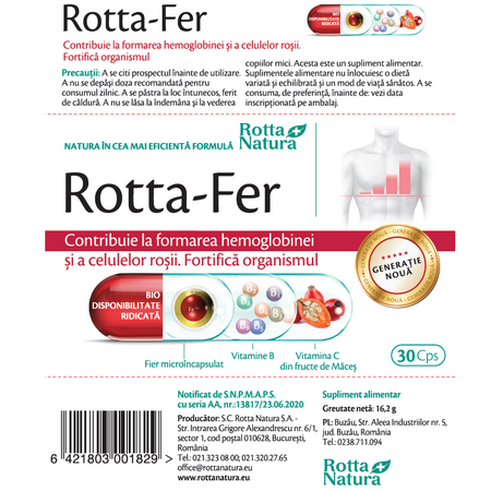 Rotta-Fer, 30 capsule, Rotta Natura 598191