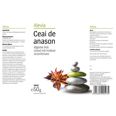 Ceai de anason, 50 g, Alevia 619145