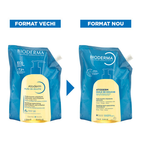 Rezerva ulei de dus Atoderm, 1000 ml, Bioderma 753040