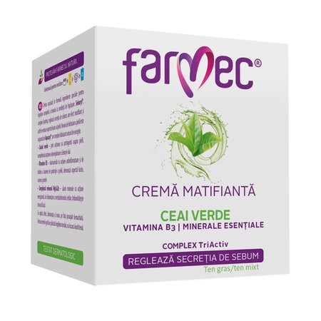 Crema de fata matifianta pentru ten gras sau mixt, 50 ml, Farmec 606966