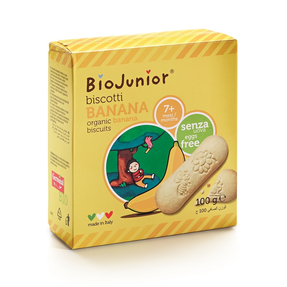 Biscuiti Bio cu banane 7 luni+, 100 g, Germinal