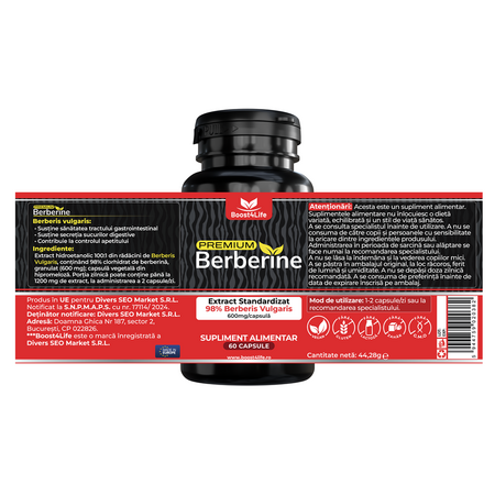 Premium Berberina, 600 mg, 60 capsule, Boost4Life 668588