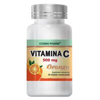 Vitamina C 500mg Orange, 30 tablete masticabile, Cosmopharm