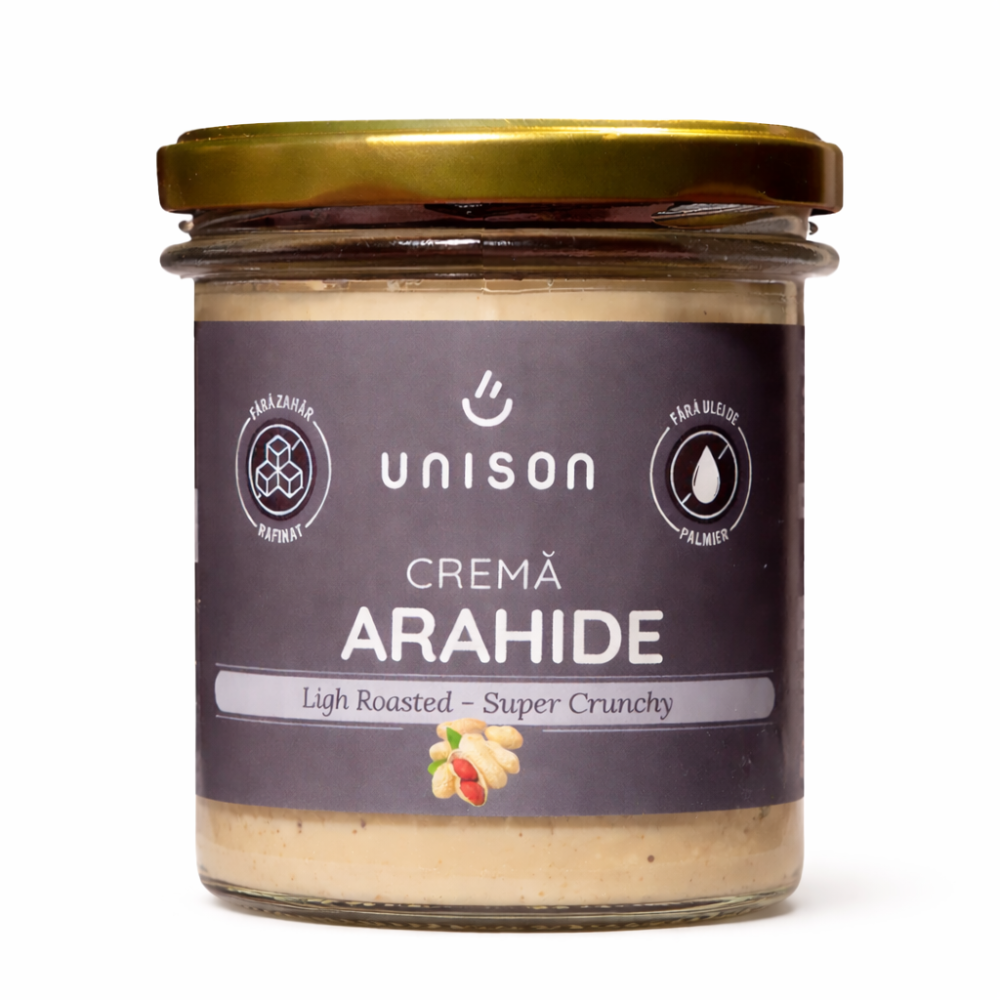 Crema de arahide Crunchy fara gluten, 300 g, Unison