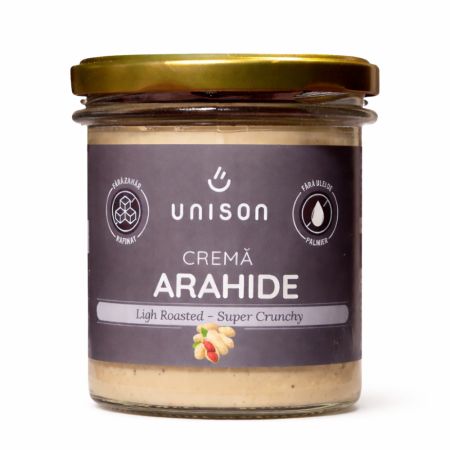 Crema de arahide Crunchy fara gluten, 300 g, Unison