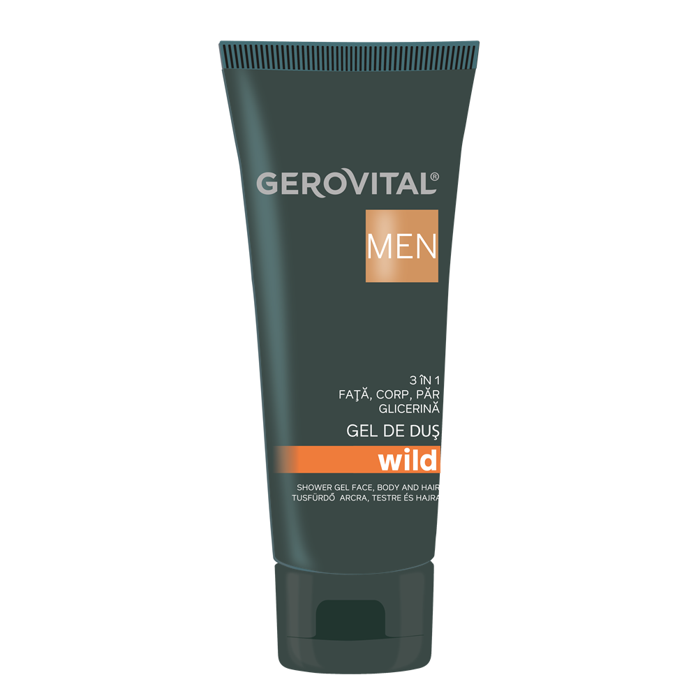 Gel de dus 3 in 1 pentru barbati Men Wild, 100 ml, Gerovital