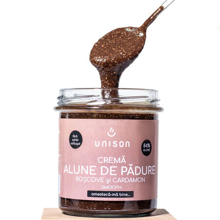 Crema de alune de padure cu roscove si cardamon, 300 g, Unison 607934