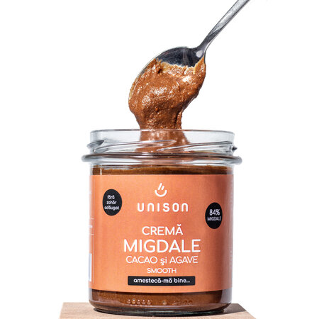 Crema de migdale cu cacao si agave, 300 g, Unison 607937