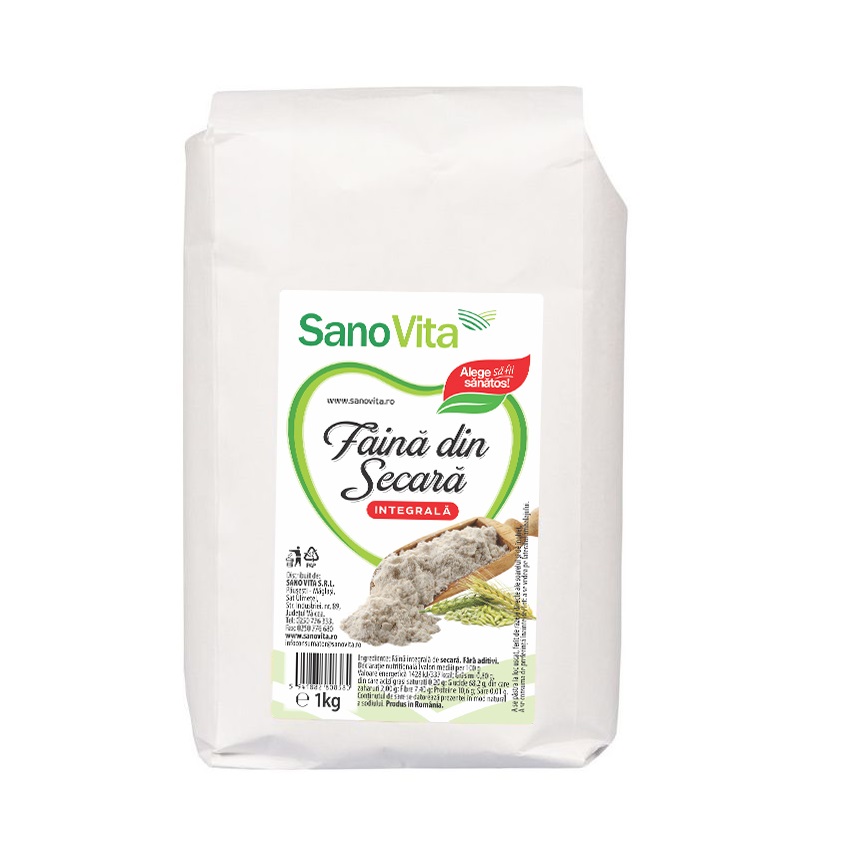 Faina integrala de secara, 1000 g, Sanovita