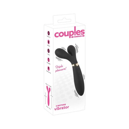 Vibrator negru cu 3 motoare, 1 bucata, Couples Choice 608186