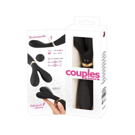 Vibrator negru cu 3 motoare, 1 bucata, Couples Choice 608187