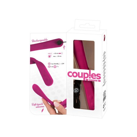 Vibrator roz flexibil pentru cuplu, 1 bucata, Couples Choice 608207
