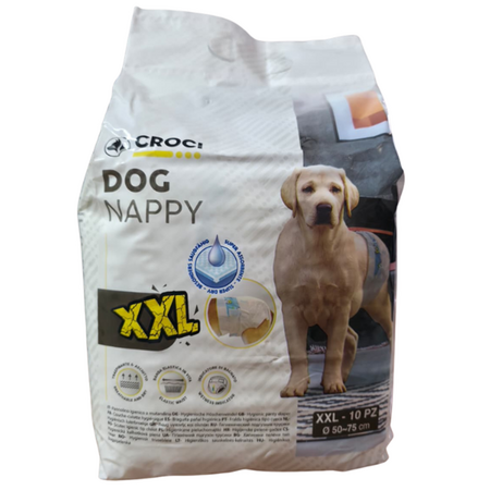 Scutece pentru caini XXL, 18-30 kg, 50-64 cm Dog Nappy, 10 bucati, Croci