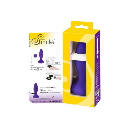 Vibrator anal mov RC Butt Plug, 1 bucata, Sweet Smile 608360