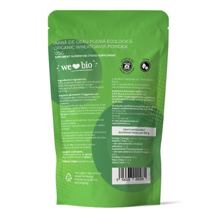 Pulbere Bio Iarba de grau, 125 g, Obio 739222
