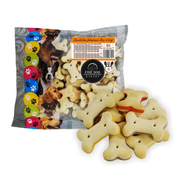 Biscuiti os umplut mix pentru caini, 150 g, Fine Dog