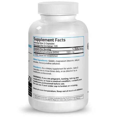 MSM, 1500 mg, 250 capsule, Bronson Laboratories 608438