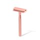 Aparat de ras clasic cu lama din otel inoxidabil rose gold + rezerve, Meloni 608541