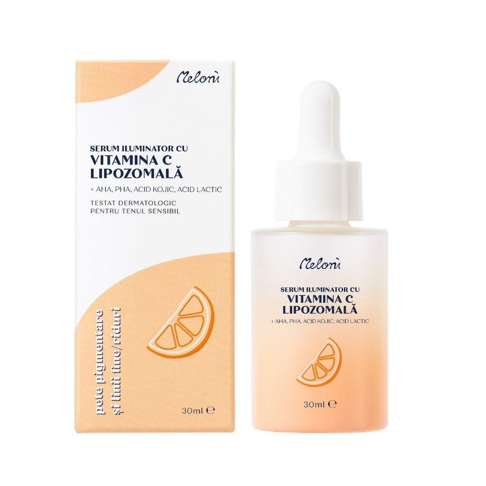 Ser vitamina C Lipozomala + AHA, PHA, acid kojic, acid lactic, 30 ml, Meloni