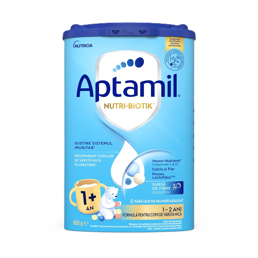 Lapte praf Aptamil Junior 1+ Nutri-Biotik, 800 g, Aptamil