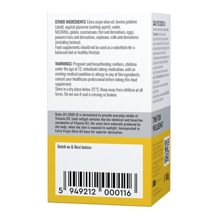 Daily D3 Good Routine, 2000 UI, 60 capsule moi, Secom 711379