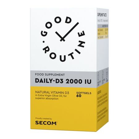 Daily D3 Good Routine, 2000 UI, 60 capsule moi, Secom
